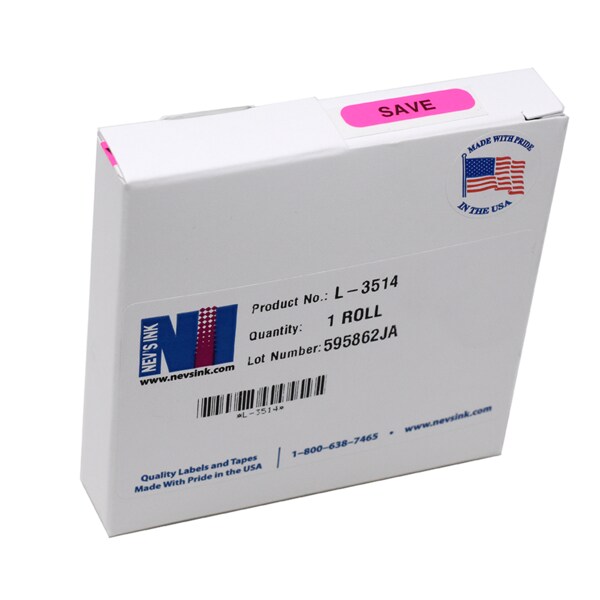 Label, SAVE 5/16" x 1-1/4" Fluorescent Pink w/ black